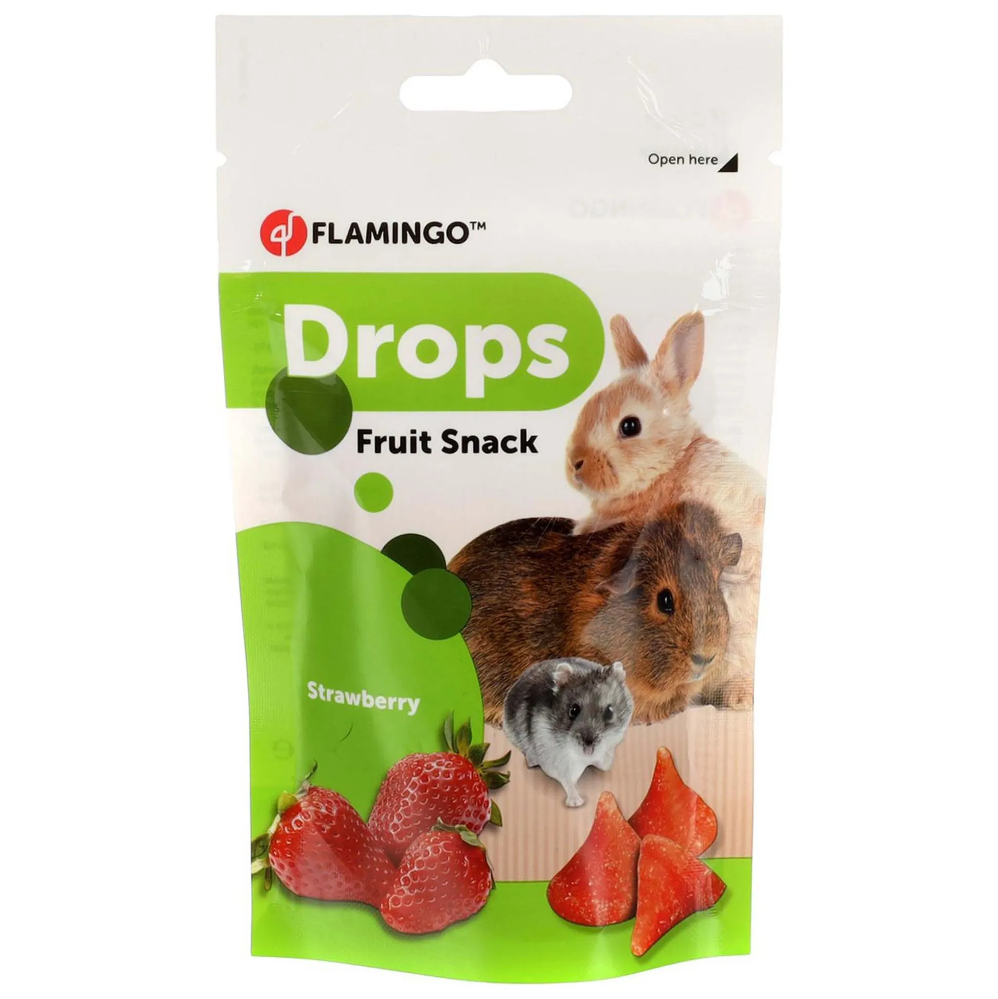 Snack knaagdier drop aardbei 75g