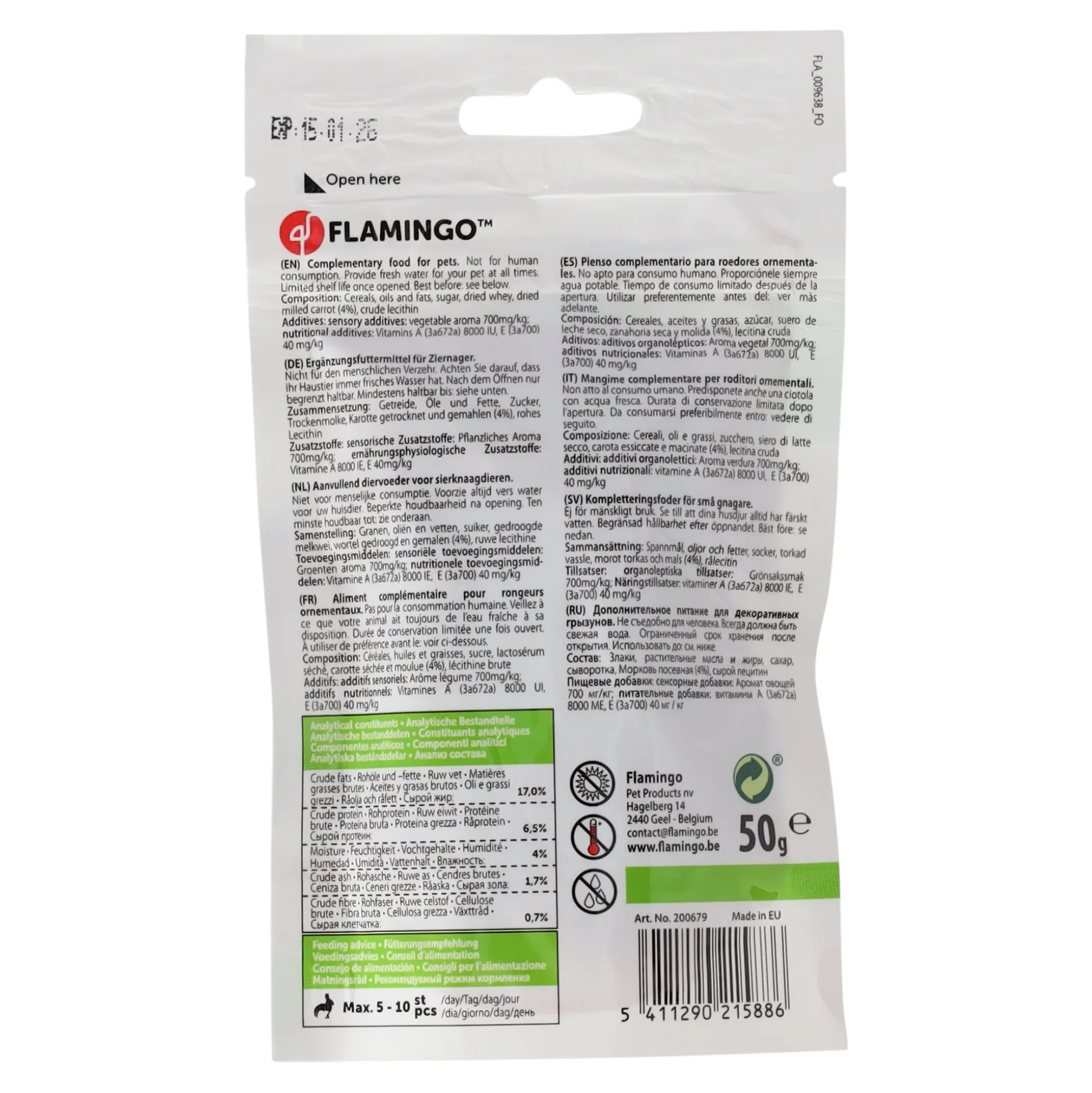 Snack knaagdier Dulci wortel 50g