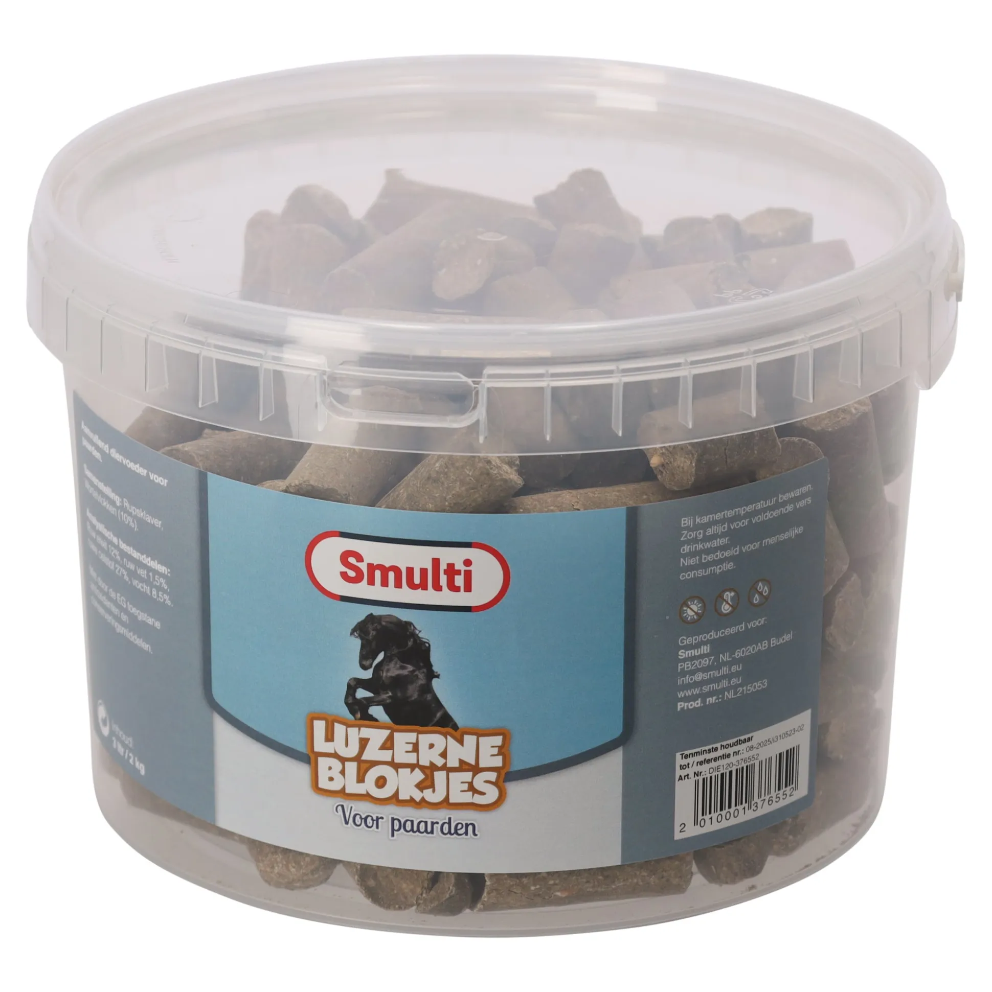 Snack paard Luzerne blokjes 2kg Smulti