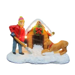 Sneeuwschep en hond
