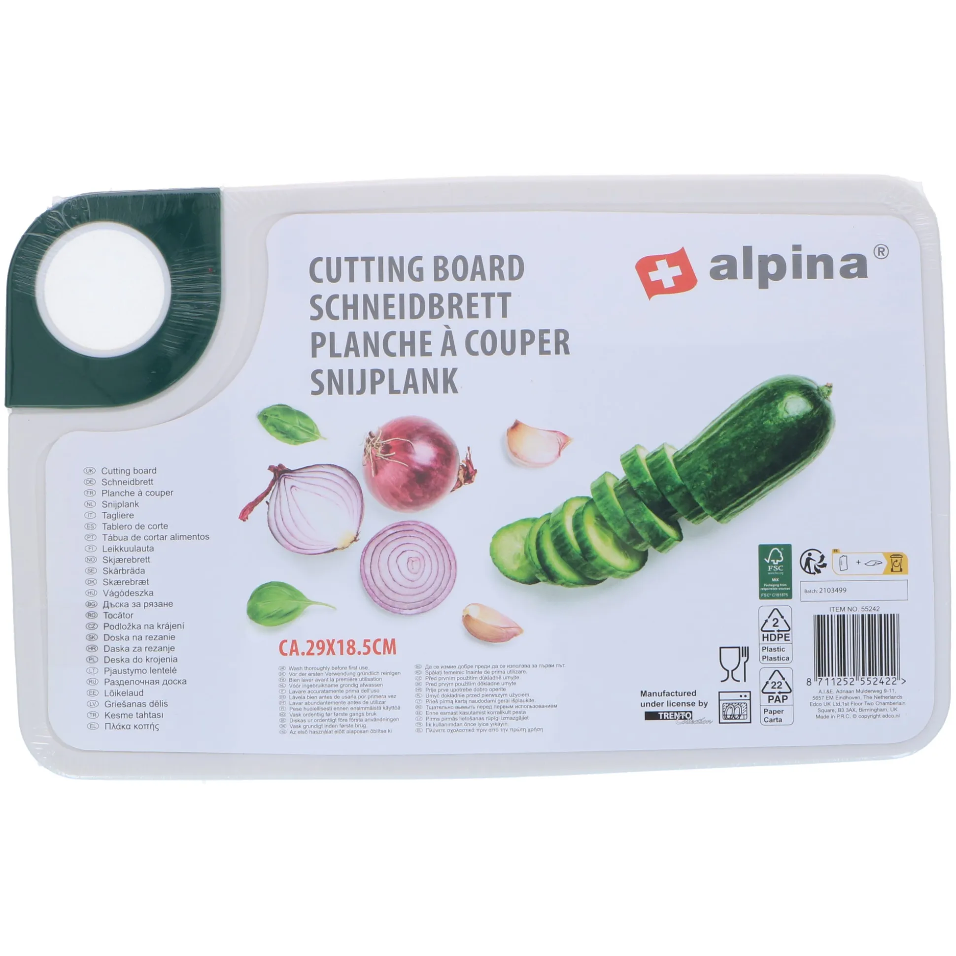 Snijplank M 28,8x18,5x0,5cm Alpina