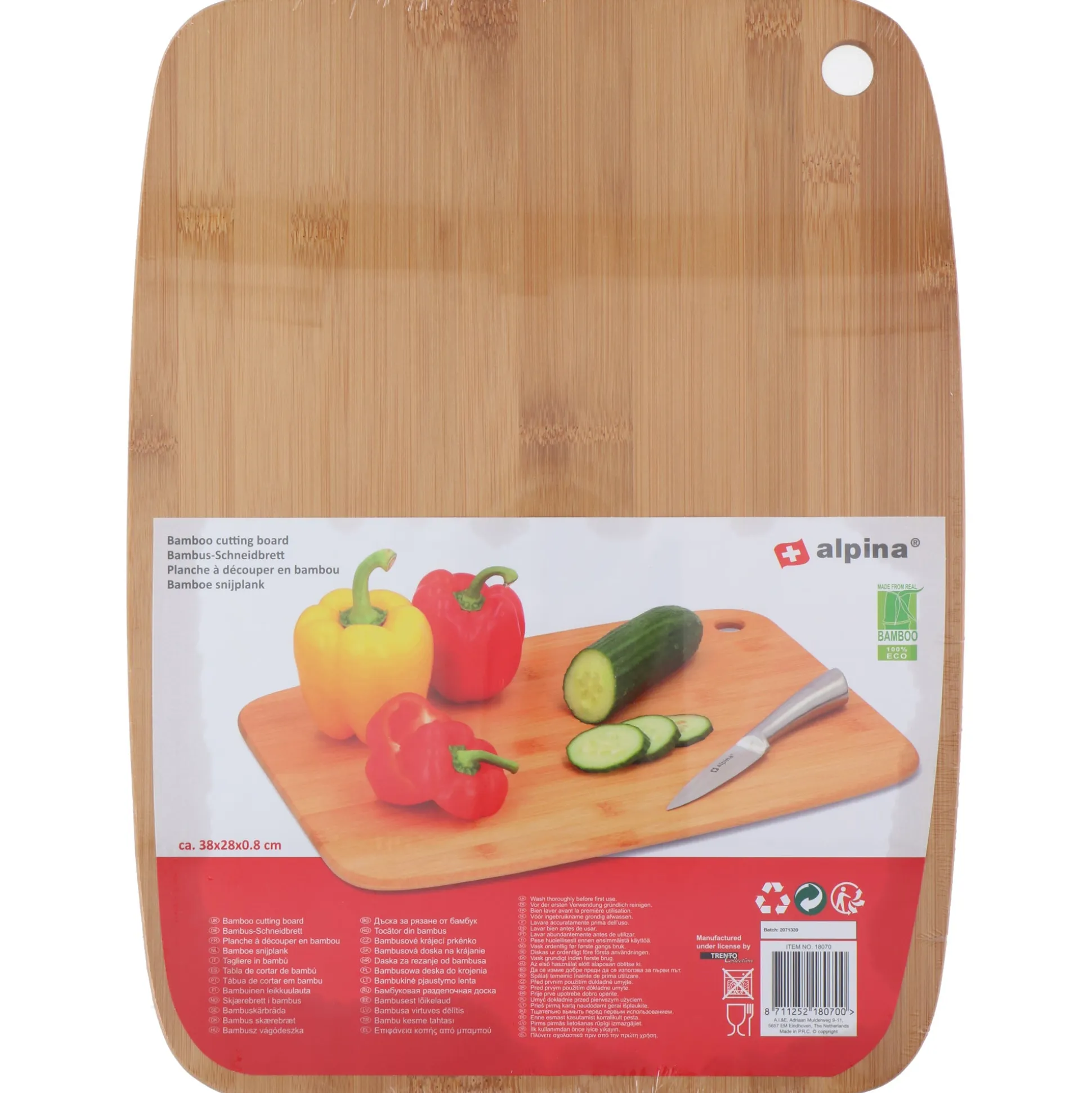 Snijplank 38x28cm Bamboe Alpina