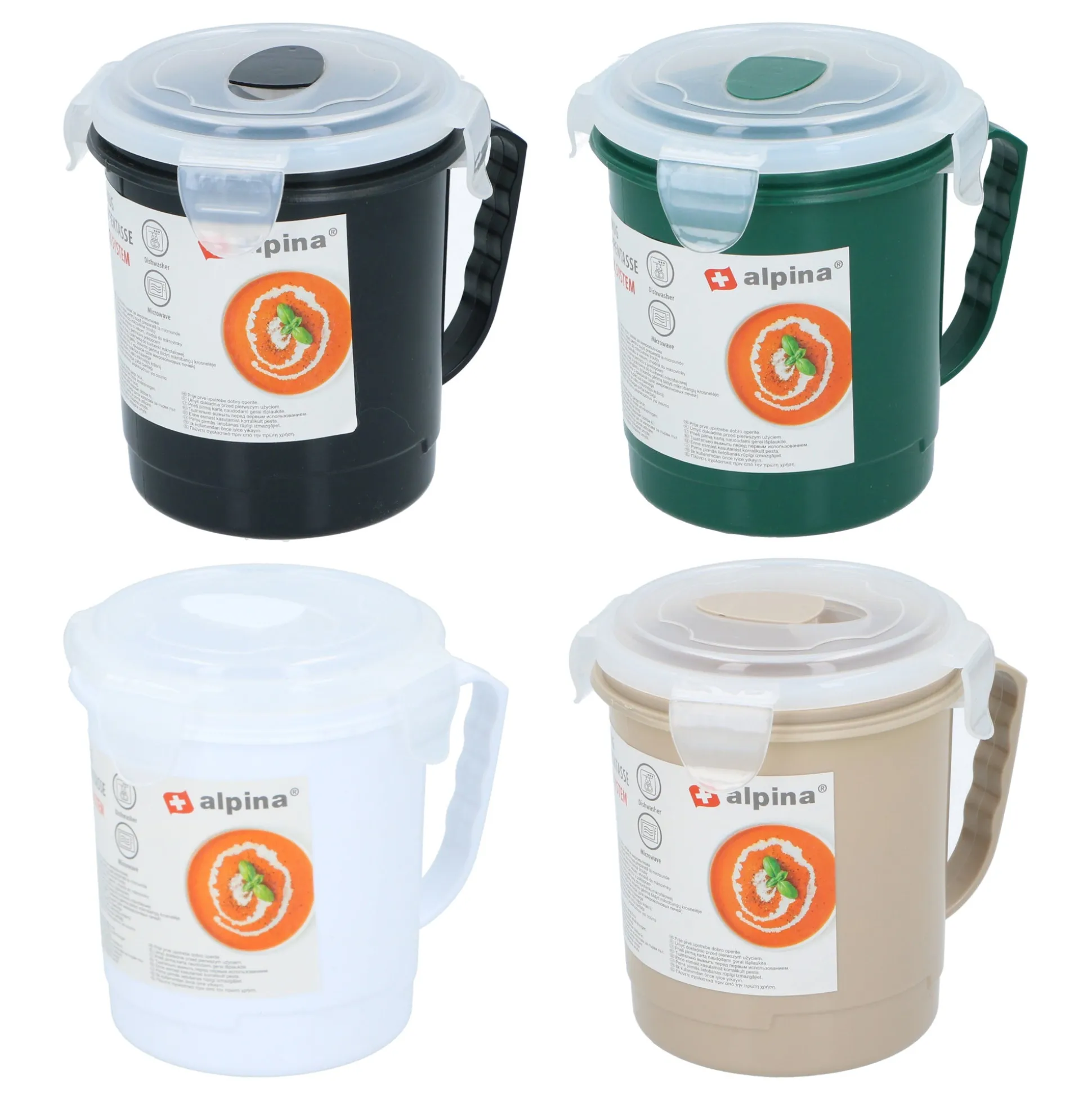 Soepbeker 600ml assorti Alpina