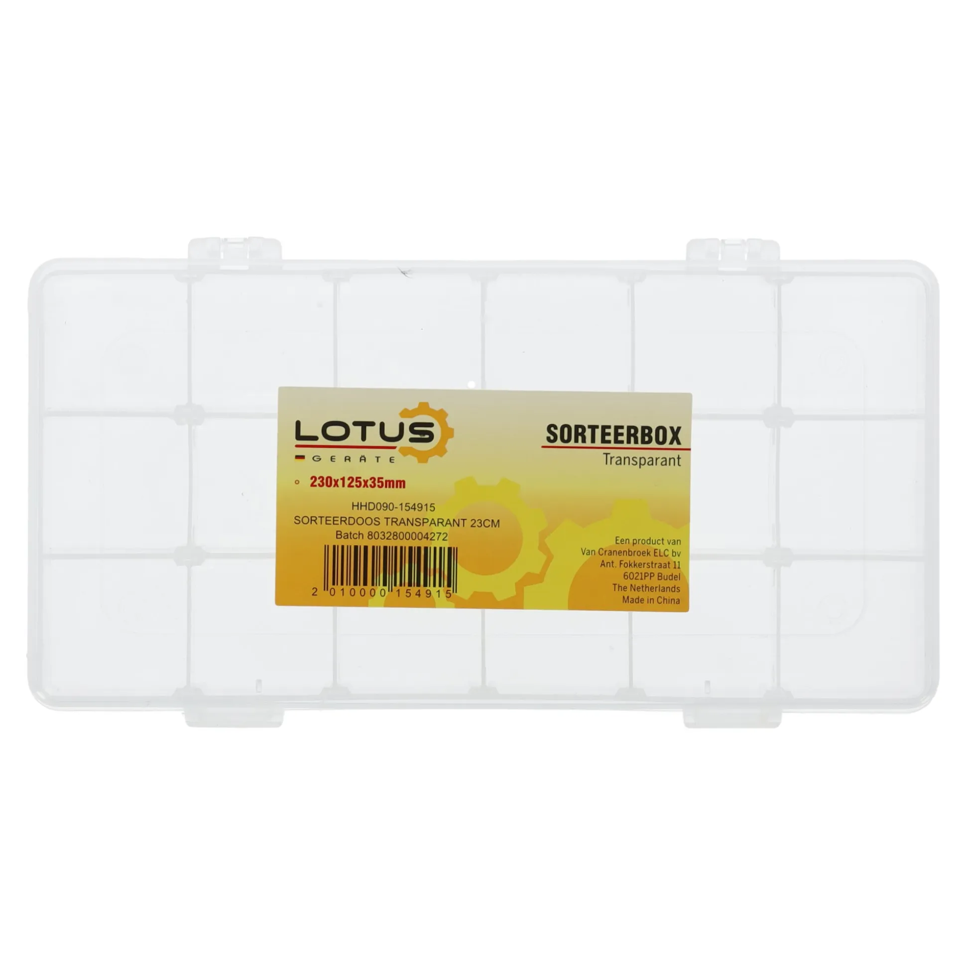 Sorteerdoos transparant 23cm