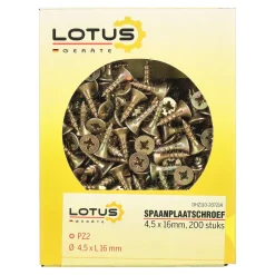Spaanplaatschroef 4,5 x 16 mm 200st Lotus