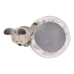 Staand konijn met pot 17cm 2 assorti