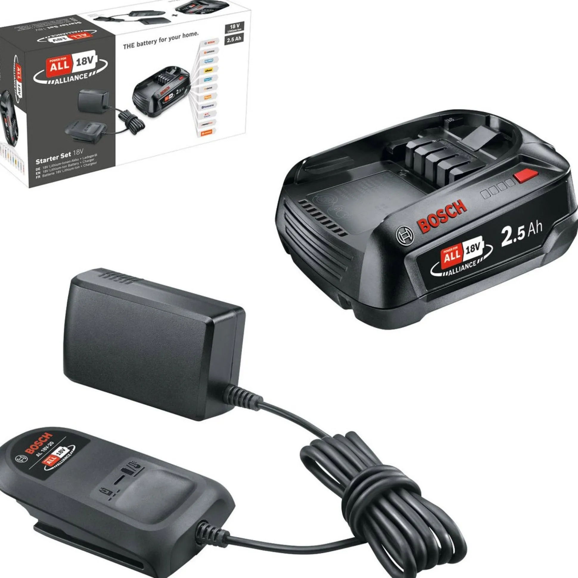 Startset Baretool lader met 18V 2,5Ah accu Bosch
