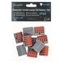 Steekklem hendel oranje 5x0.5x4mm 10st