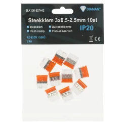 Steekklem 3x0.5-2.5mm 10st