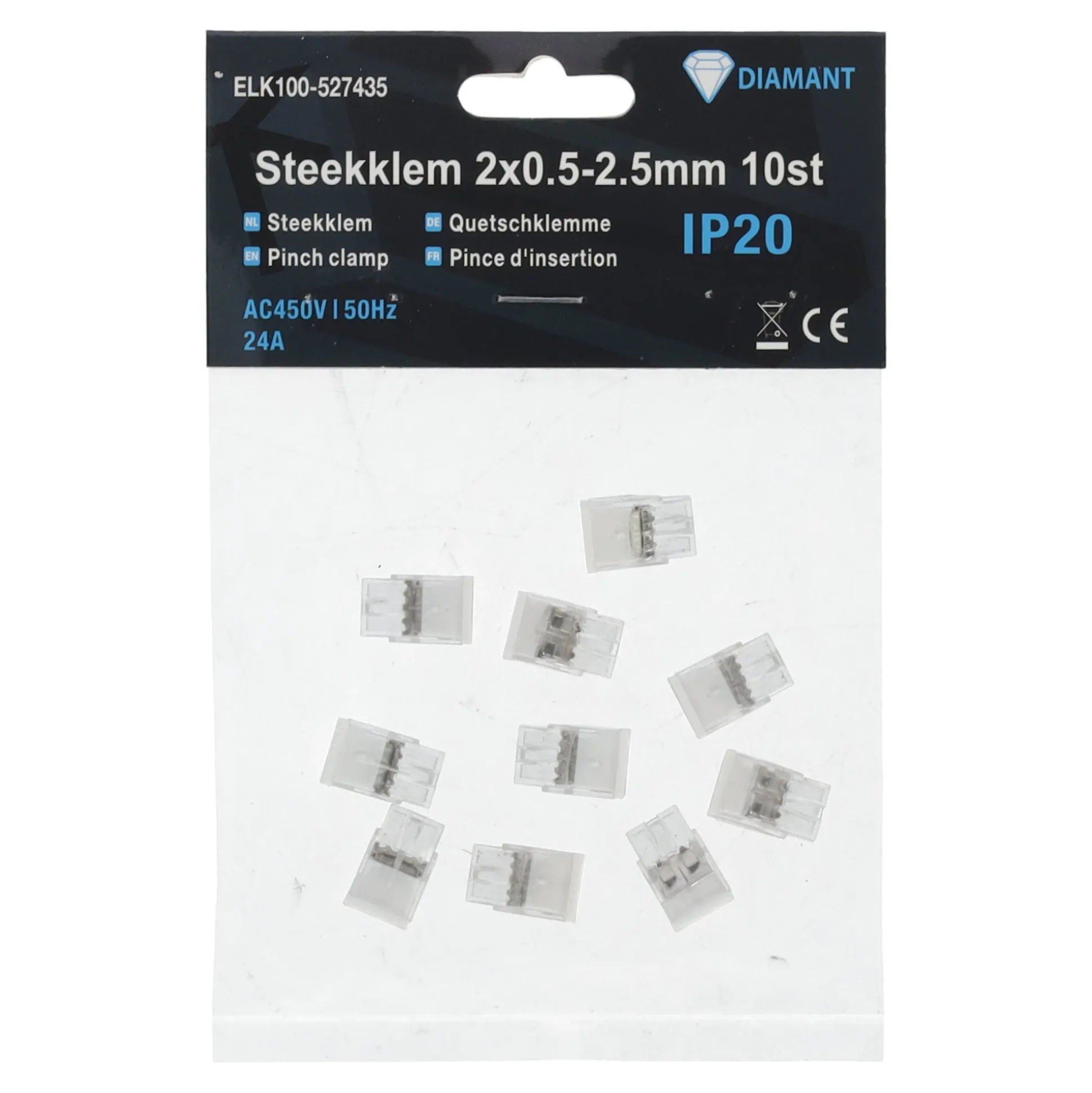Steekklem 2x0.5-2.5mm 10st
