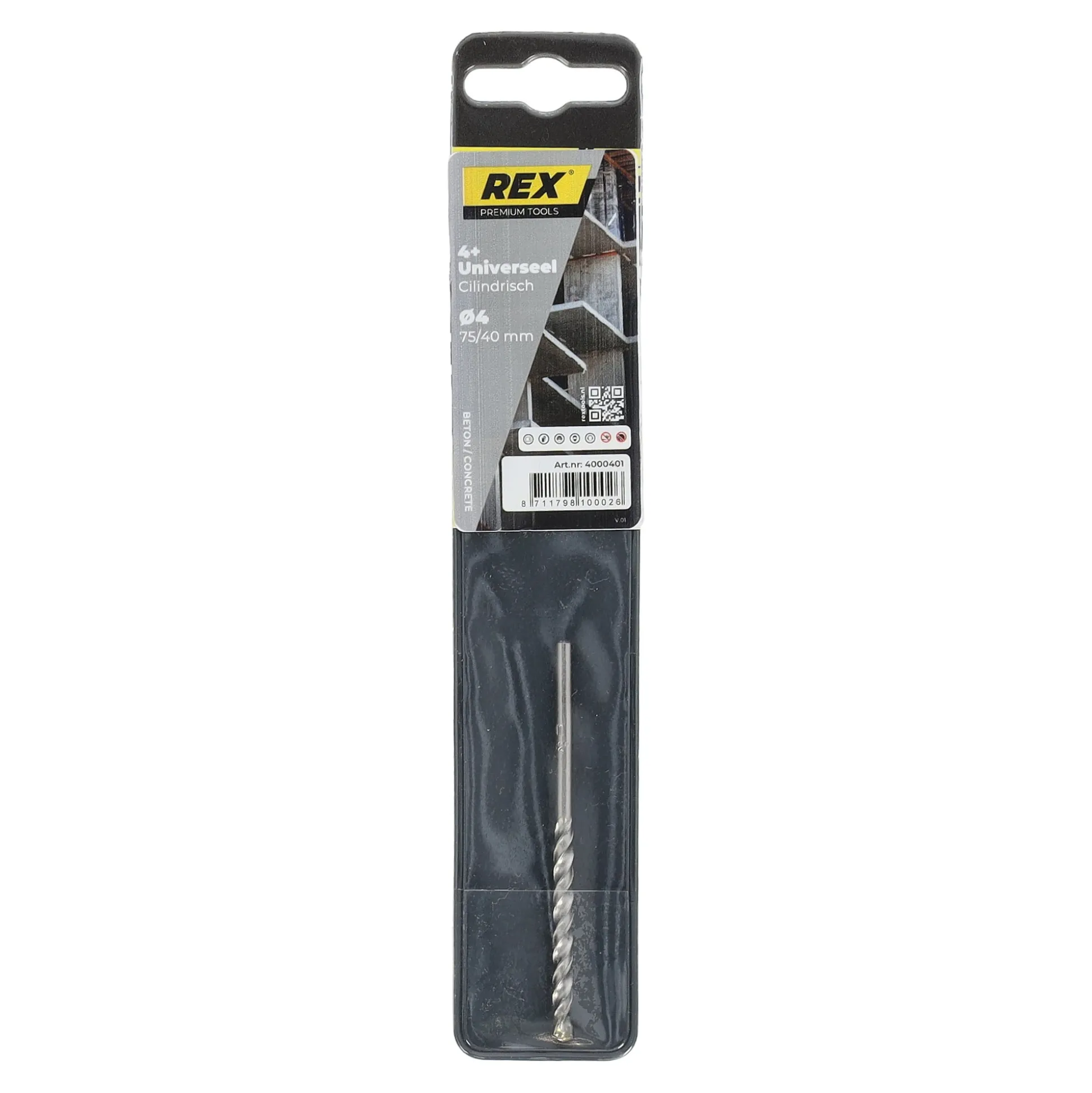 Steenboor 4-voudig universeel 4 mm Rex
