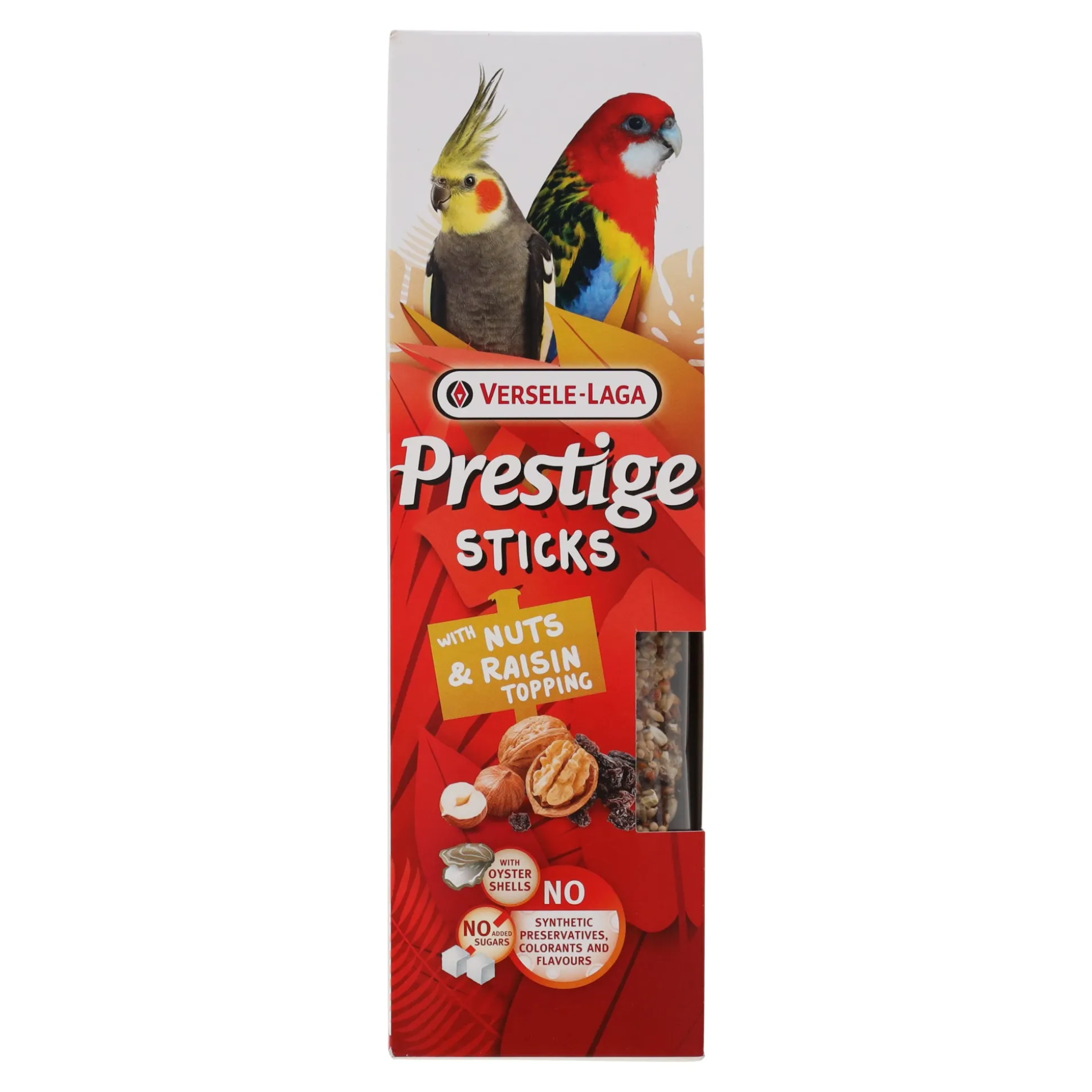 Stick parkiet+papegaai noten+rozijnen 2st
