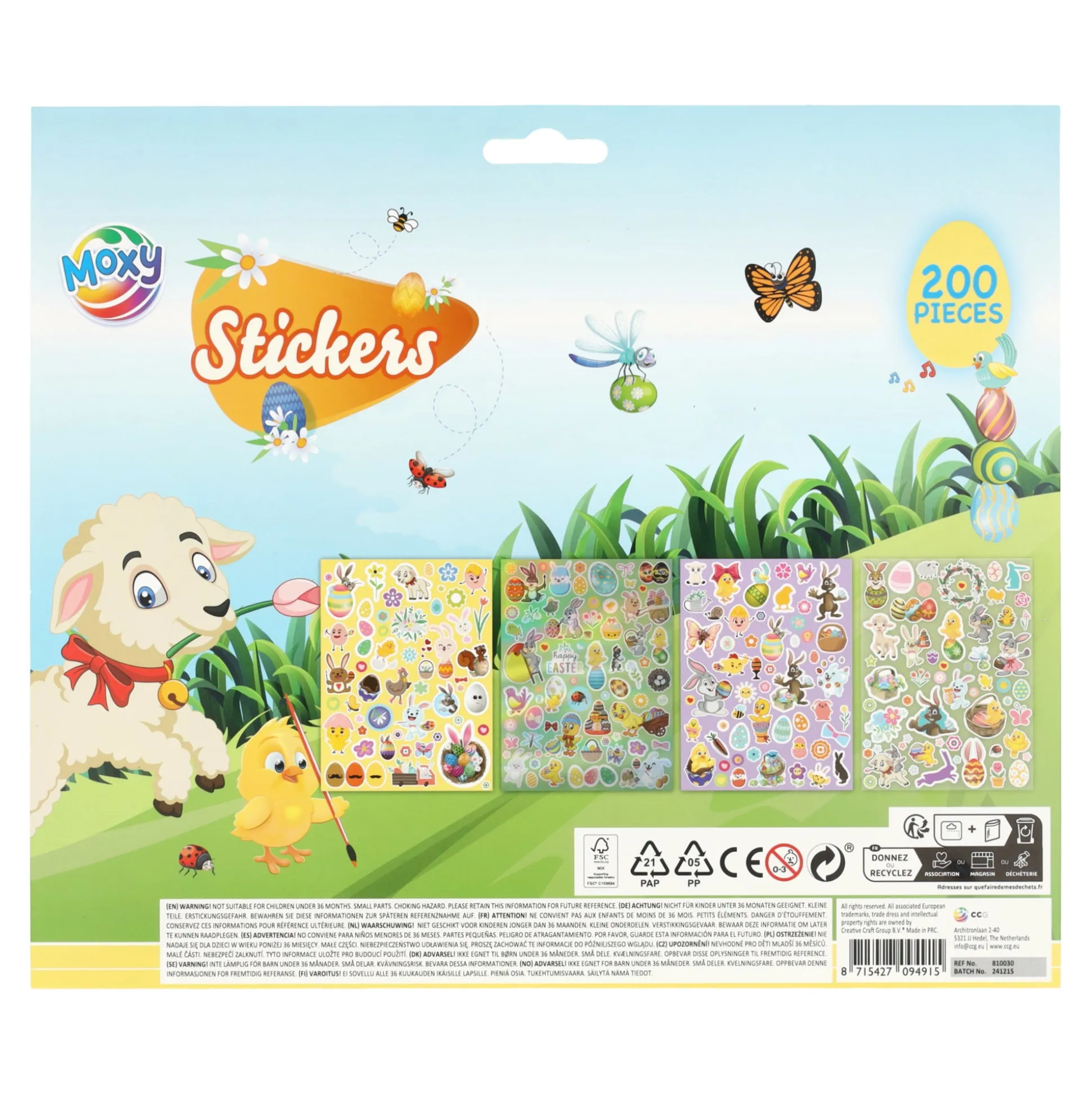 Stickerset 27x23cm pasen