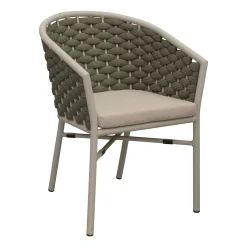 Stoel Stapel Serina milky grey met kussen