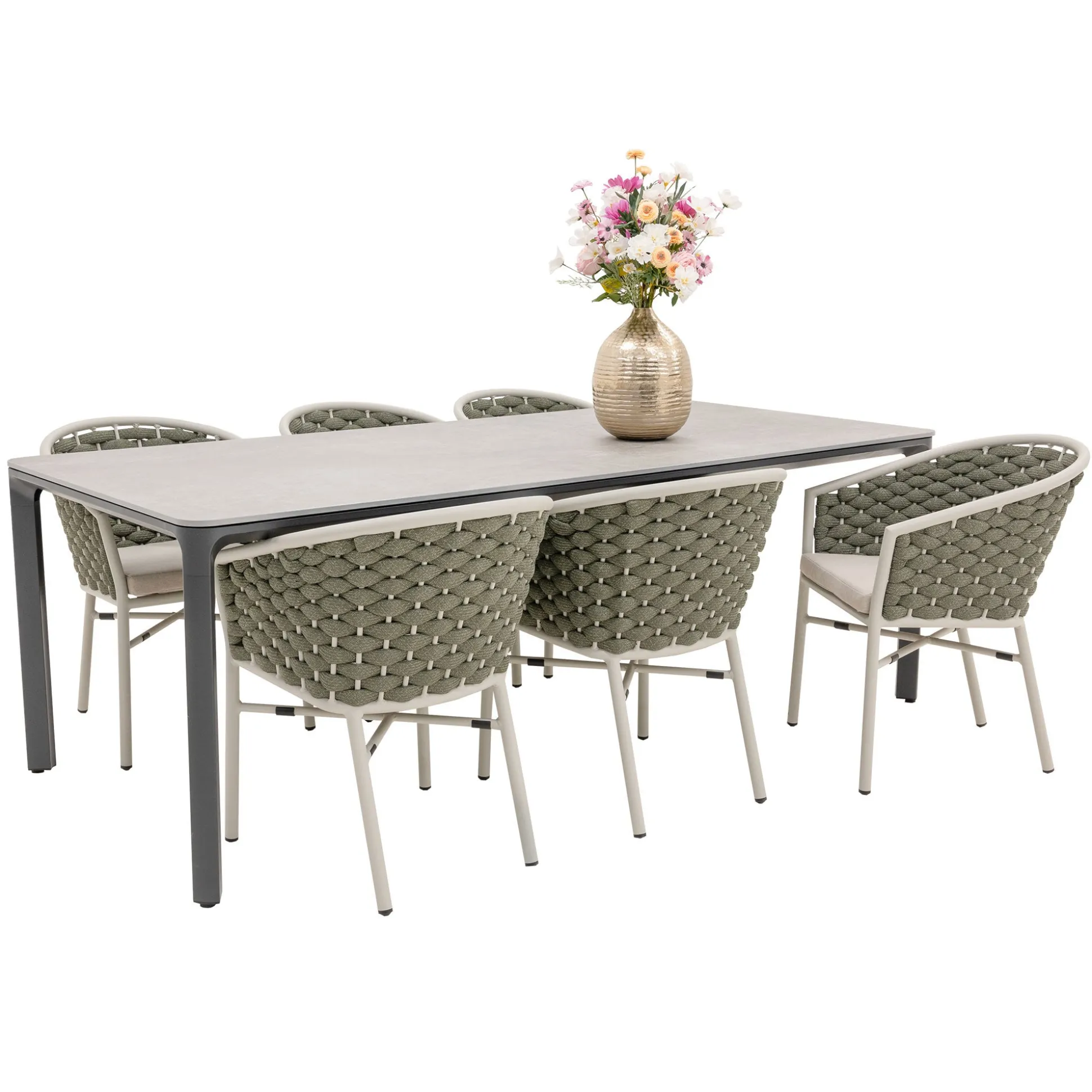 Stoel Stapel Serina milky grey met kussen