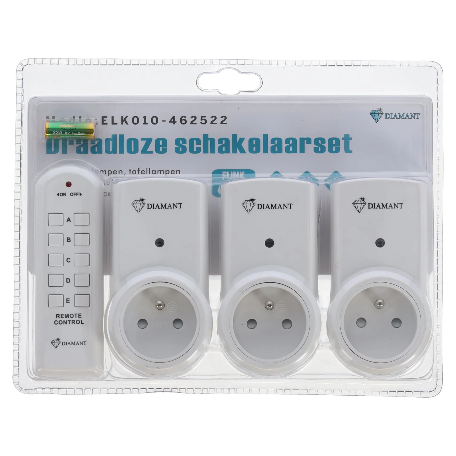 Stopcontact met afstandsbediening 4-delig BE Diamant