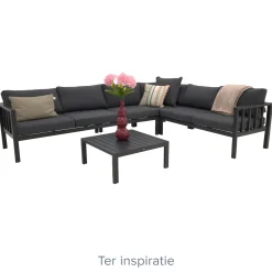 Tafel Trento 72x72 cm Antraciet Bois le Duc