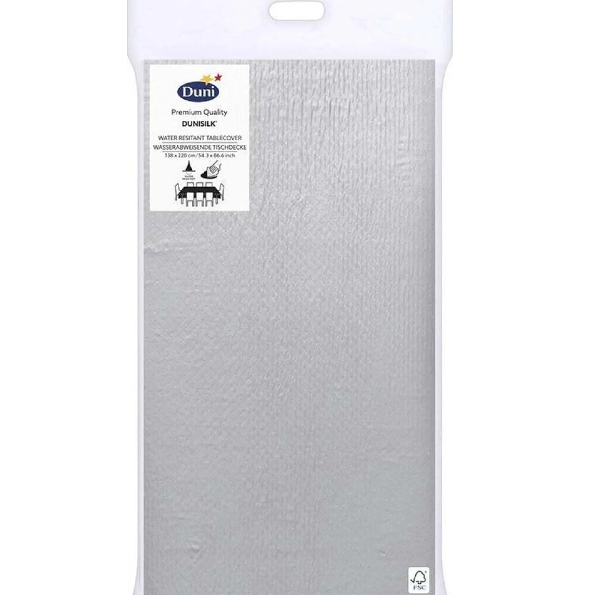 Tafelkleed Silk 138 x 220 cm zilver