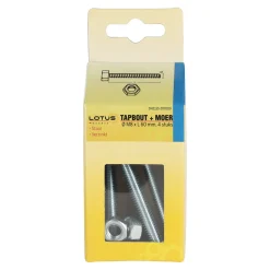 Tapbout met moer M8 x 60 mm 4st. Lotus