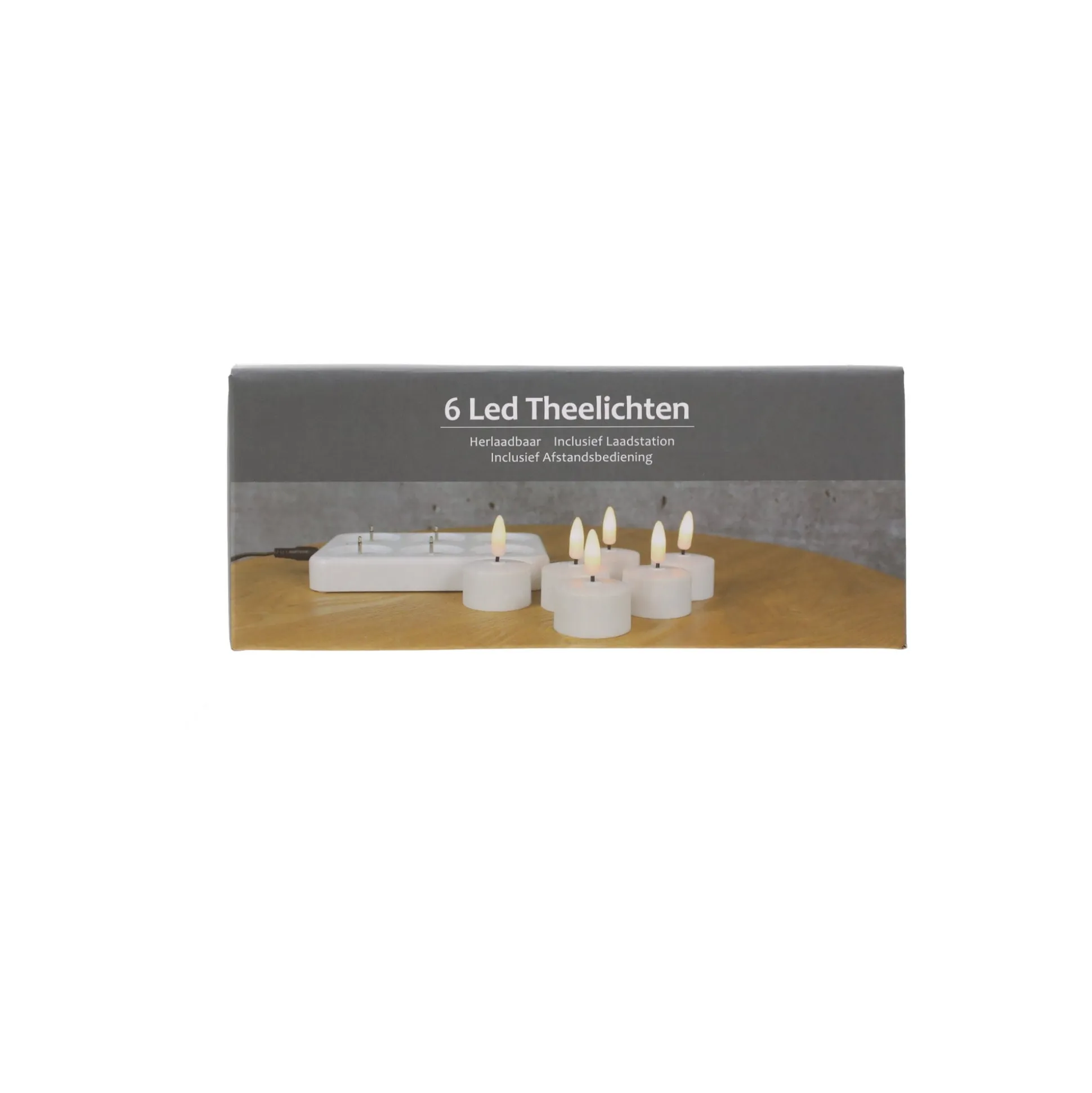 Theelicht LED 6 stuks - warm wit - oplaadbaar