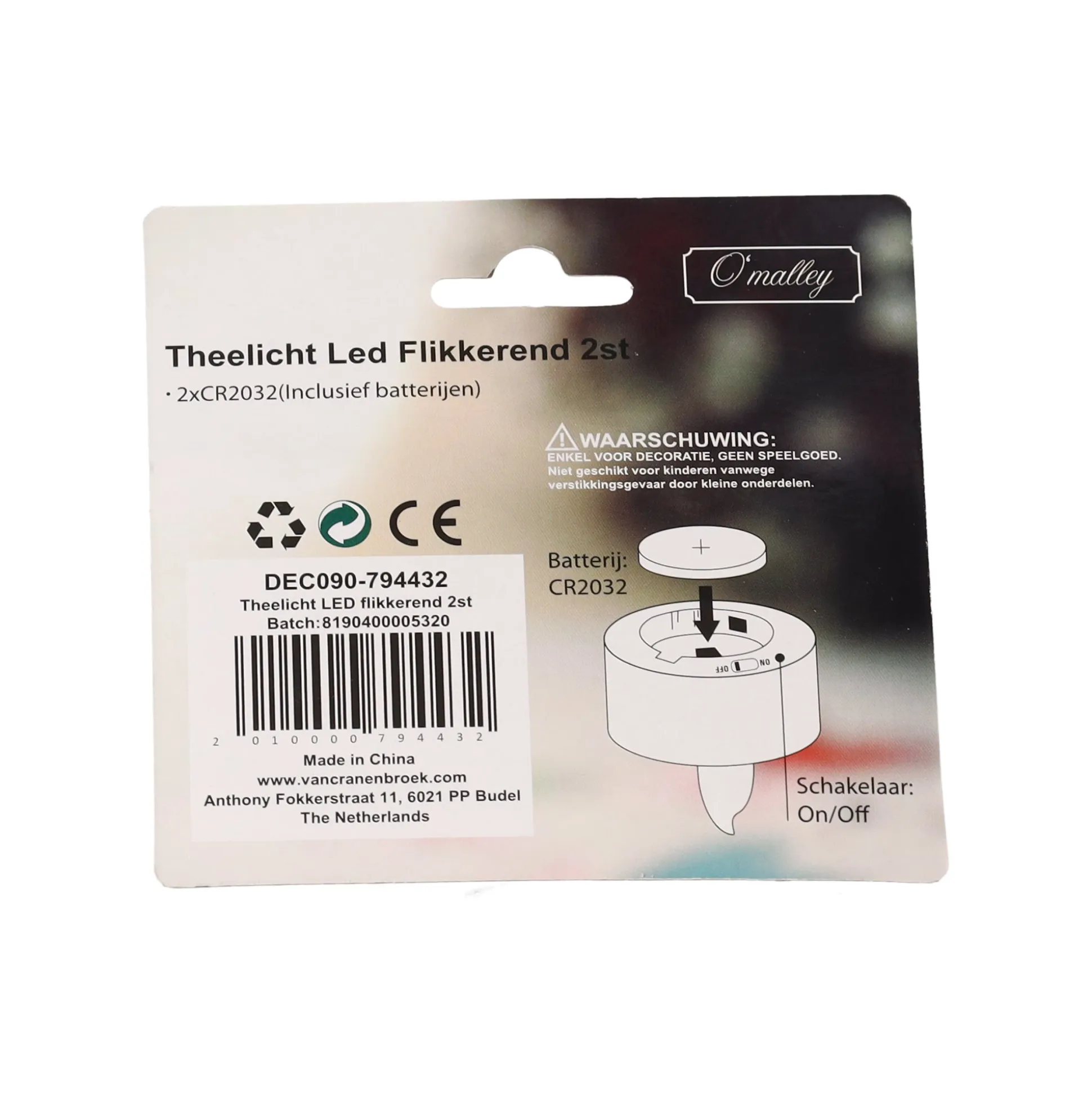 Theelicht LED flikkerend 2 stuks