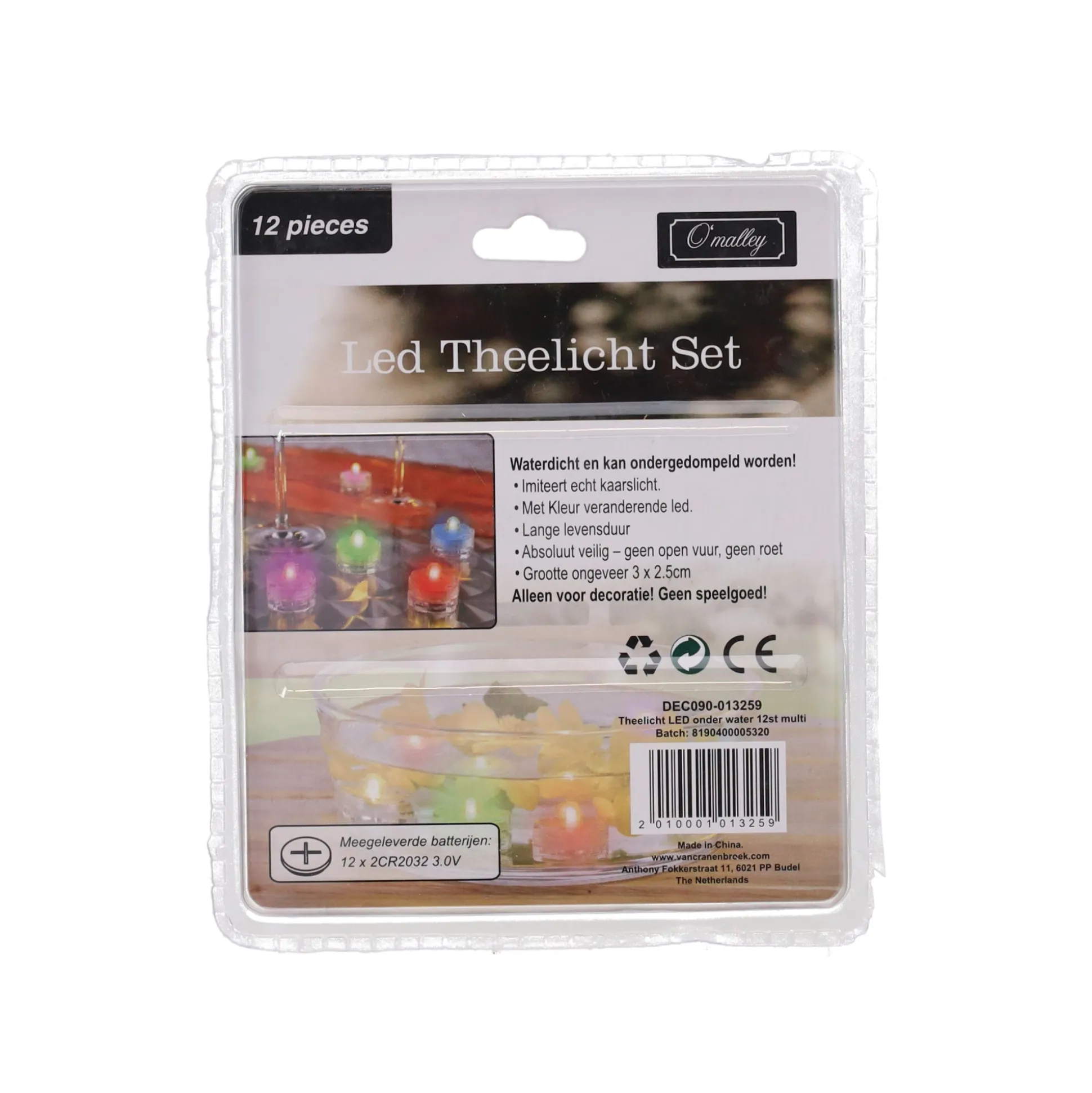 Theelicht LED onder water 12st. multi