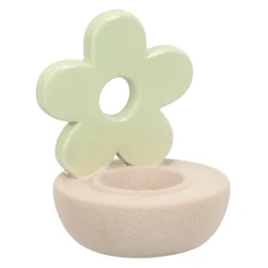 Theelichthouder bloem groen 12cm