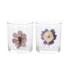 Theelichthouder glas bloem 8 cm