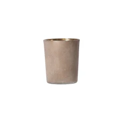 Theelichthouder glas rustiek 6 cm 4 assorti