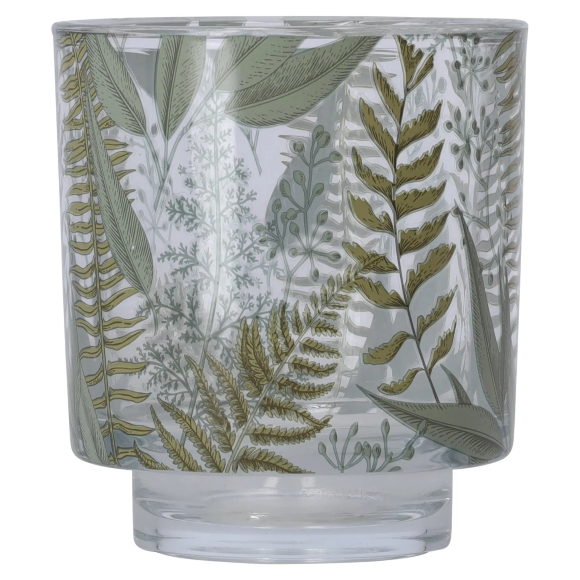 Theelichthouder glas transparant 10 cm