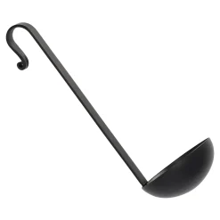 Theelichthouder lepel zwart 26 cm