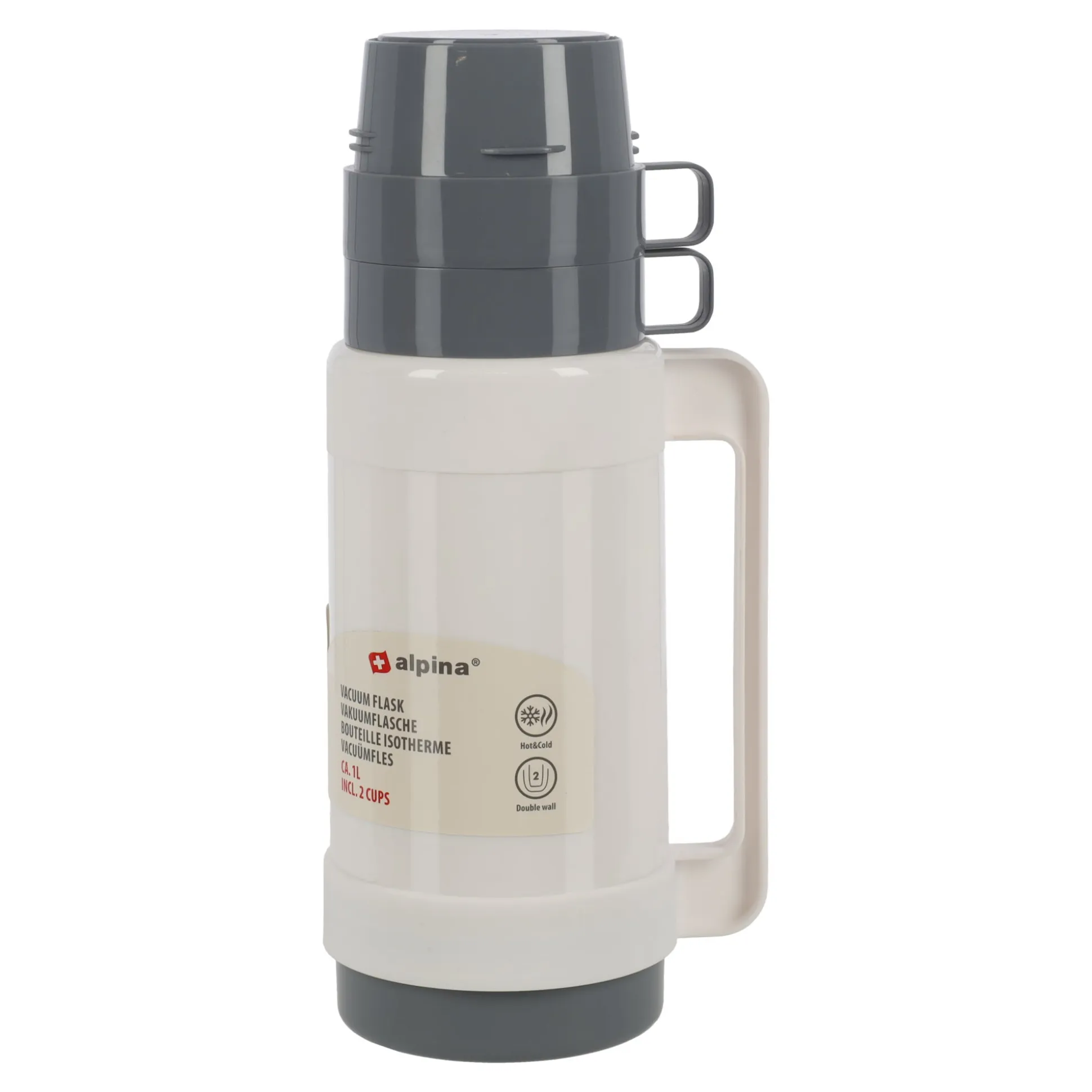 Thermoskan + 2 kopjes 1L Alpina