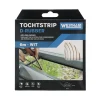Tochtstrip D rubber 6 m wit