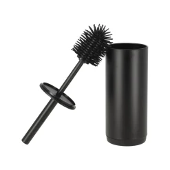 Toiletborstel met houder soft close zwart