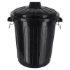 Ton met deksel zwart 46L Curver
