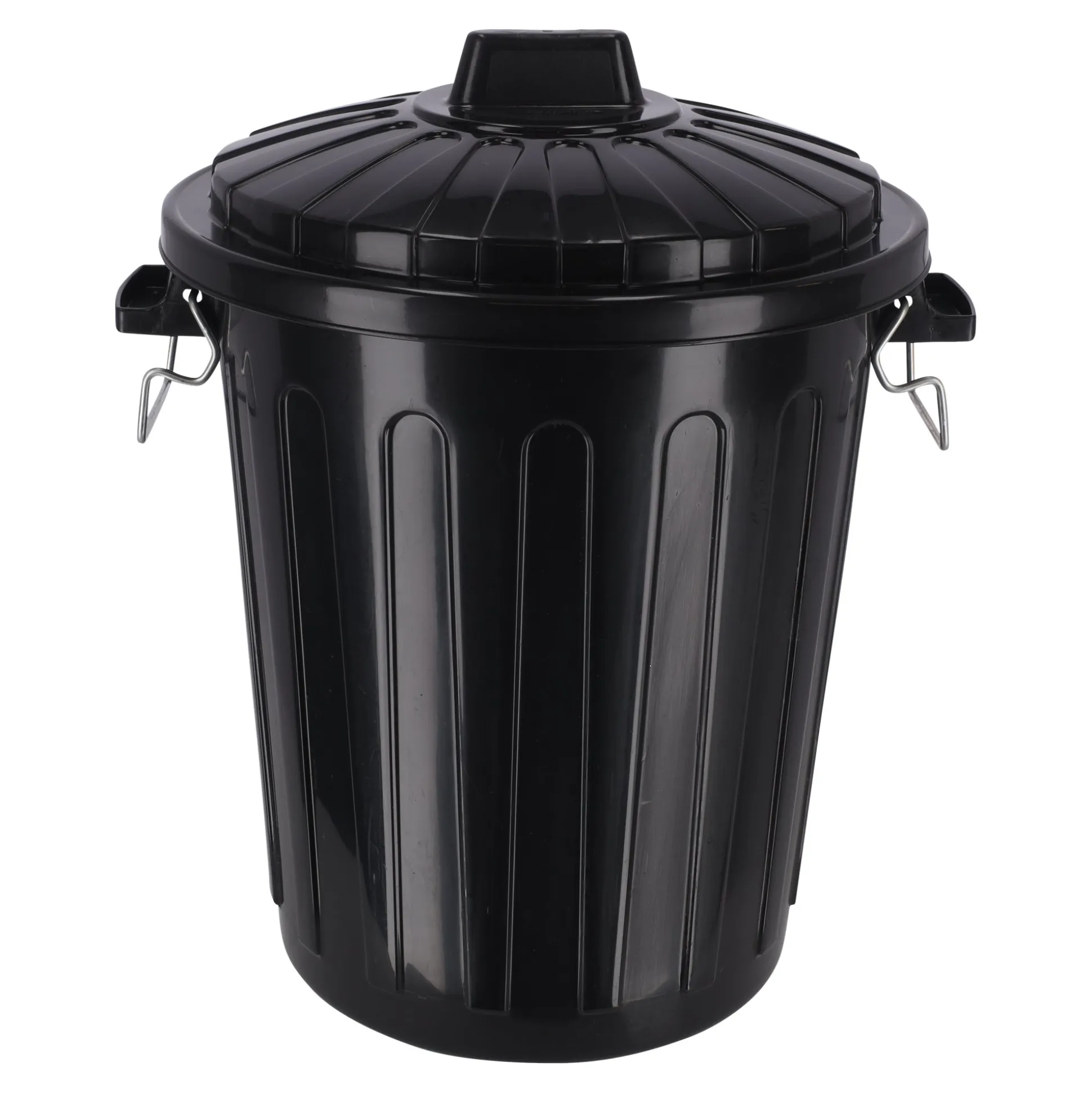 Ton met deksel zwart 46L Curver