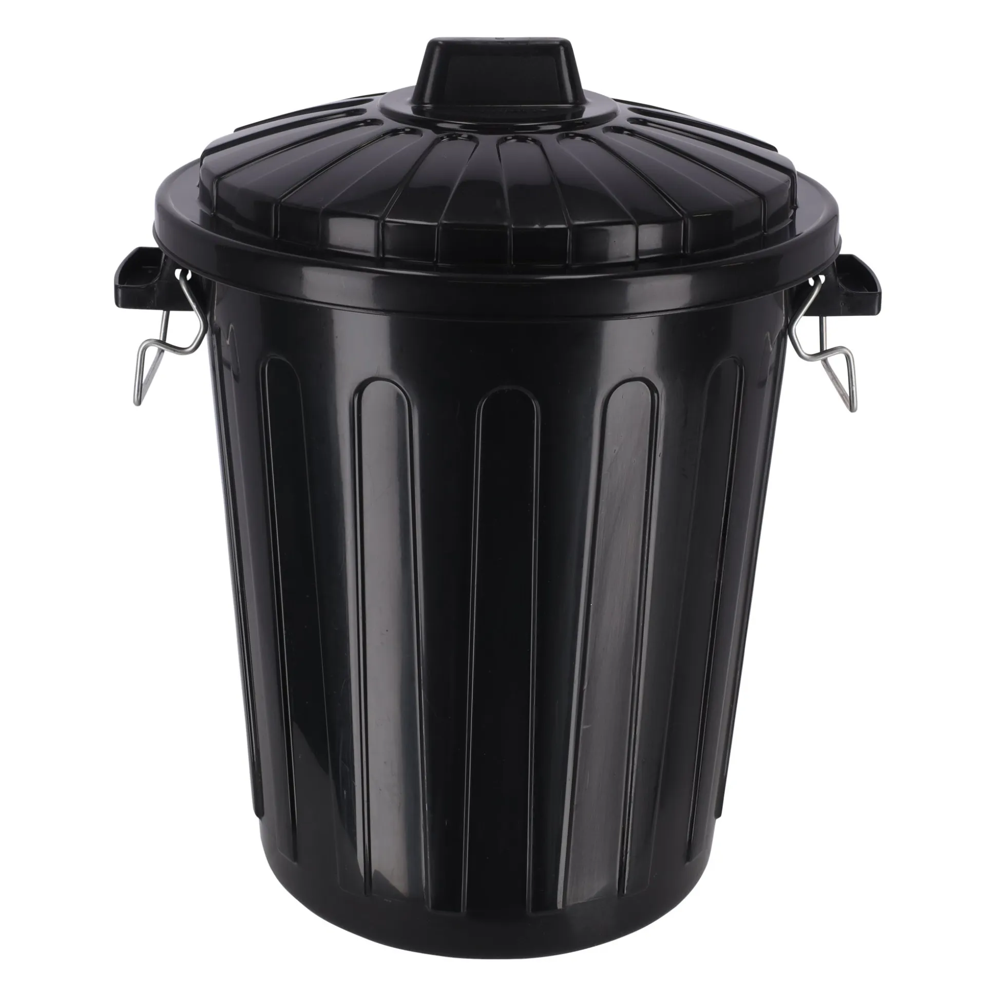 Ton met deksel zwart 70L Curver