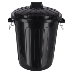 Ton met deksel zwart 23l Curver