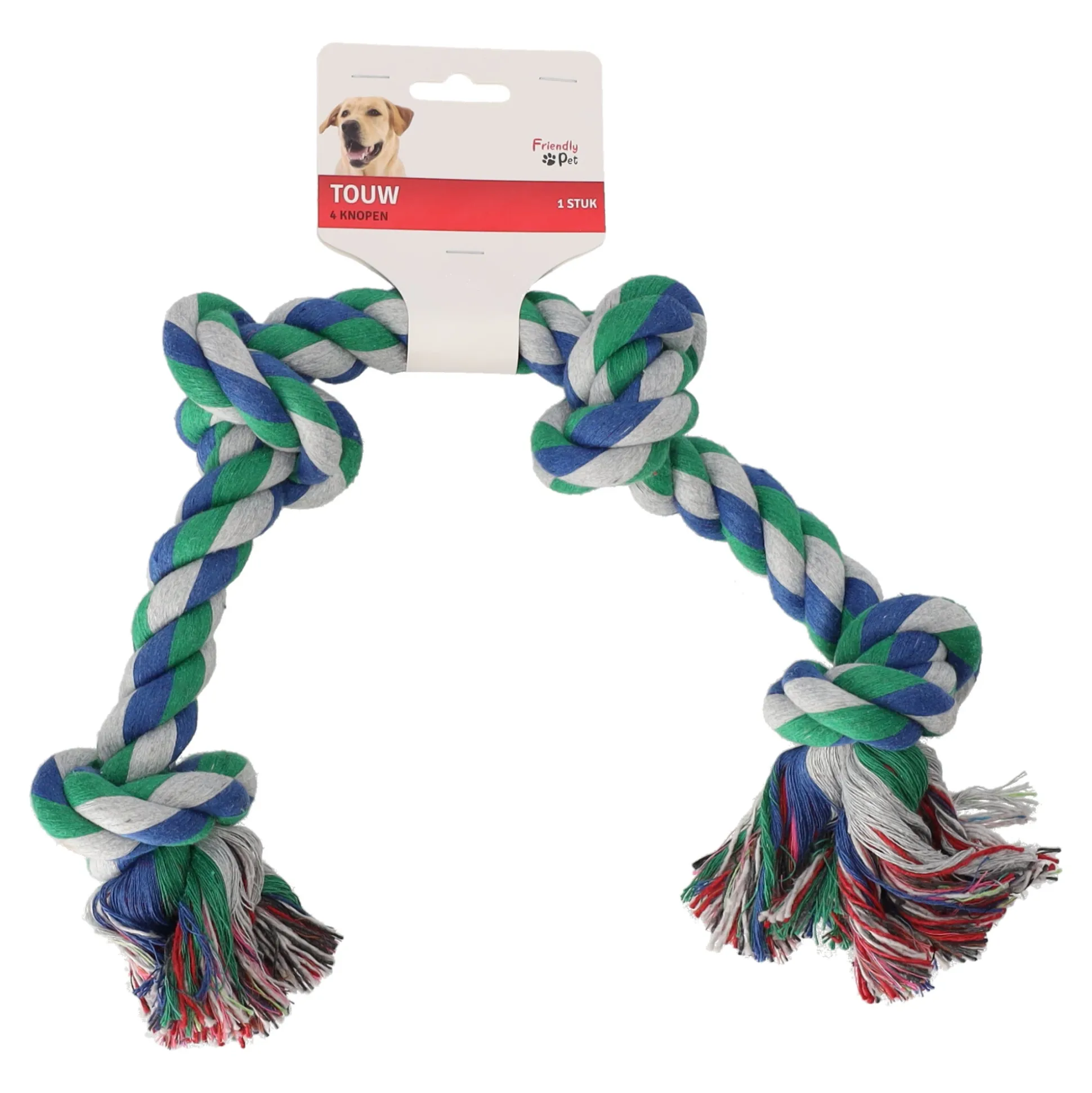 Touw hond kleur 4 knopen