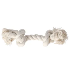 Touw hond wit 2 knopen mini