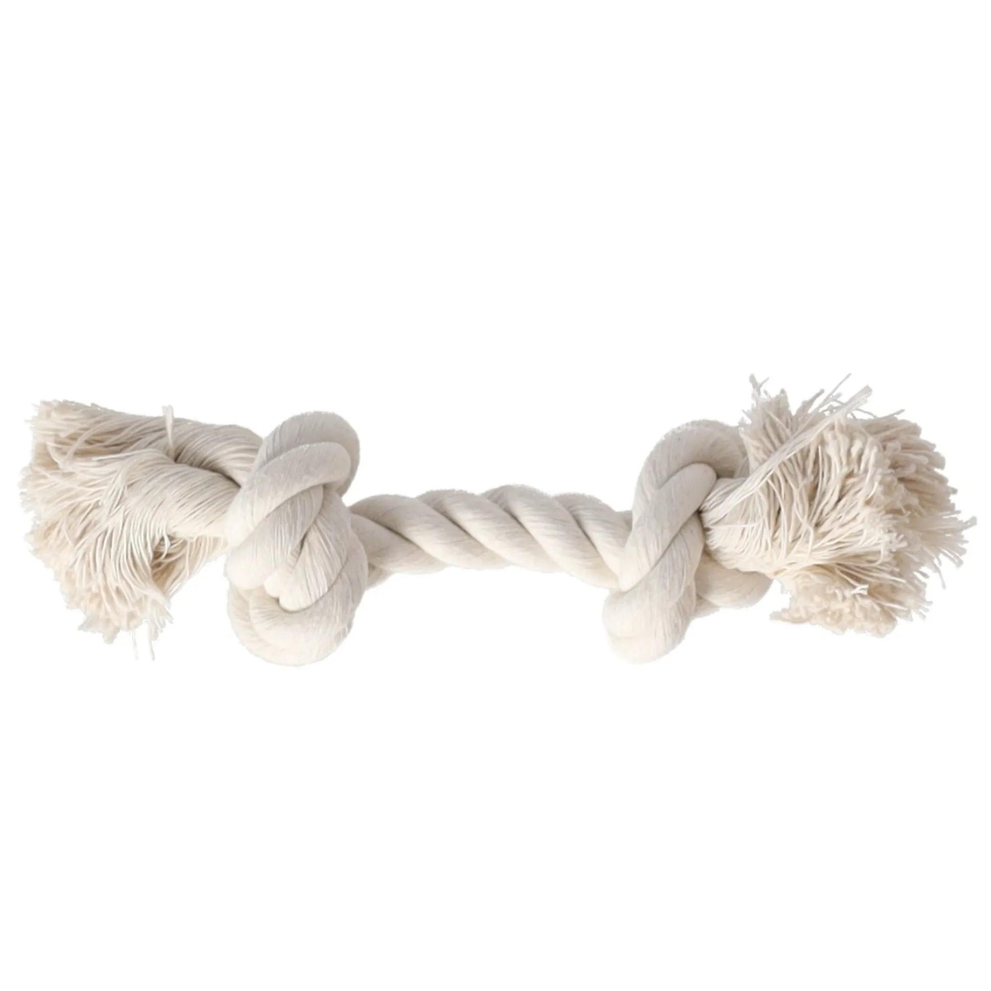 Touw hond wit 2 knopen mini