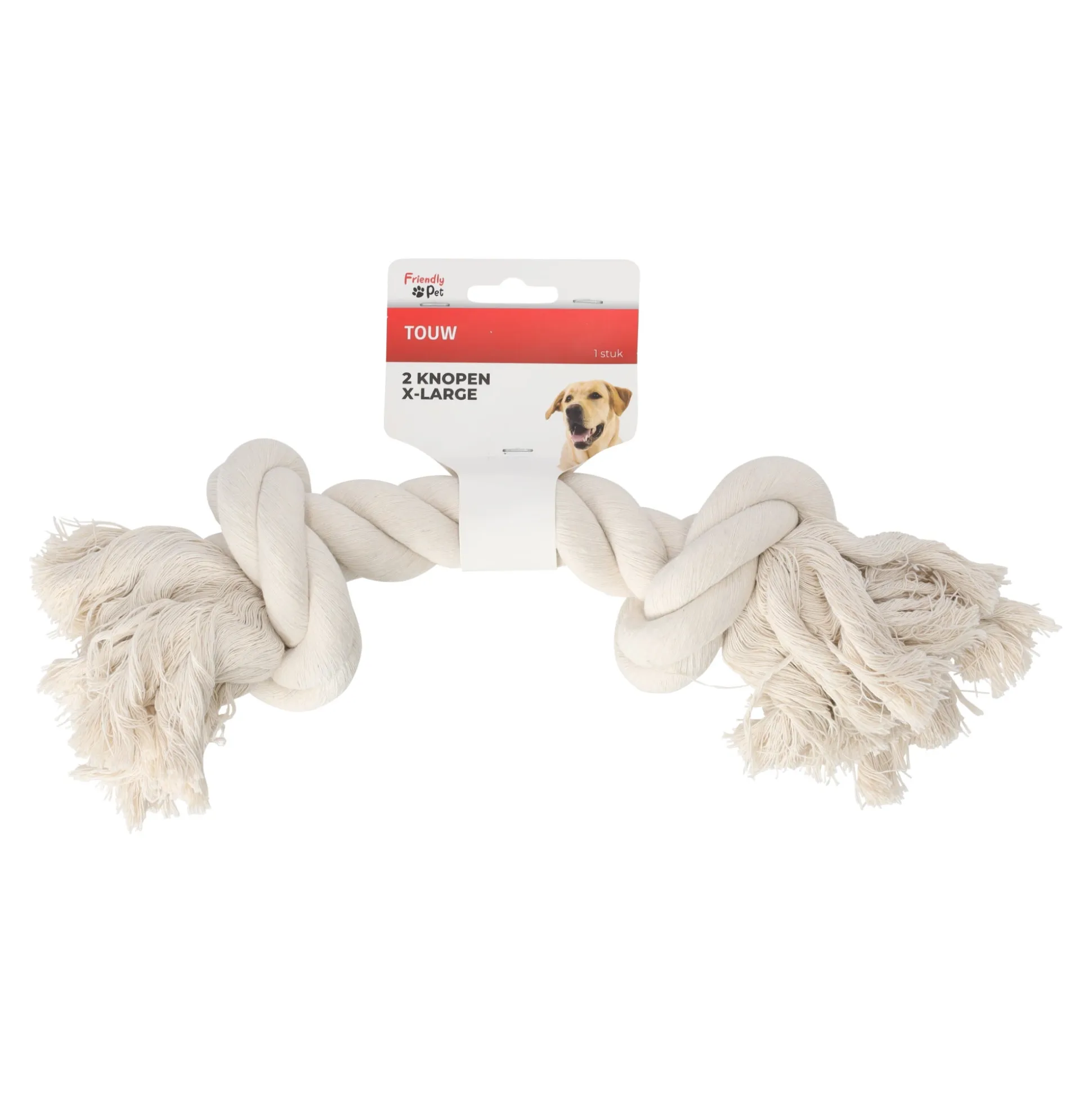 Touw hond wit 2 knopen x-large
