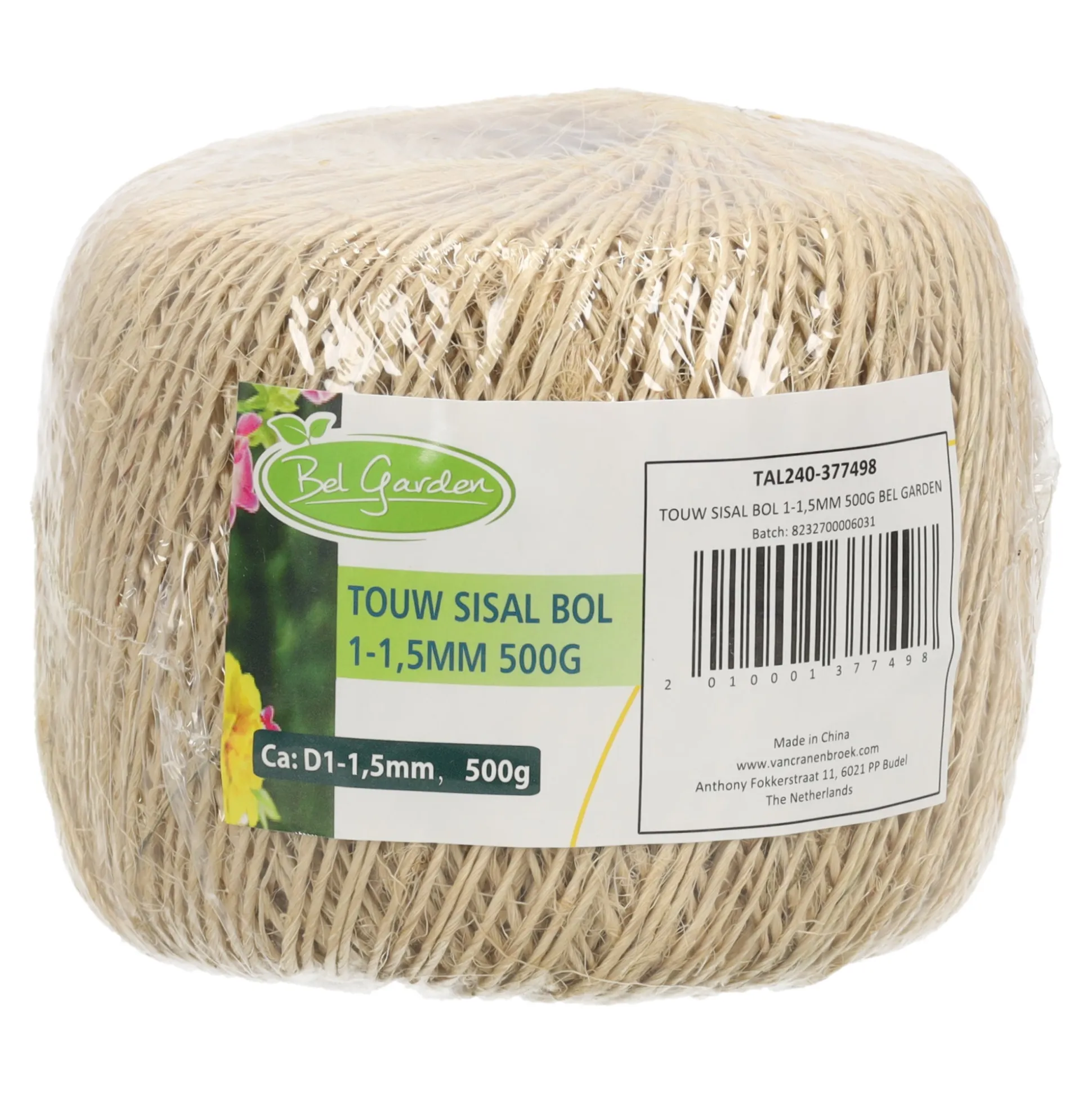 Touw sisal bol 1-1,5mm 500g Bel Garden