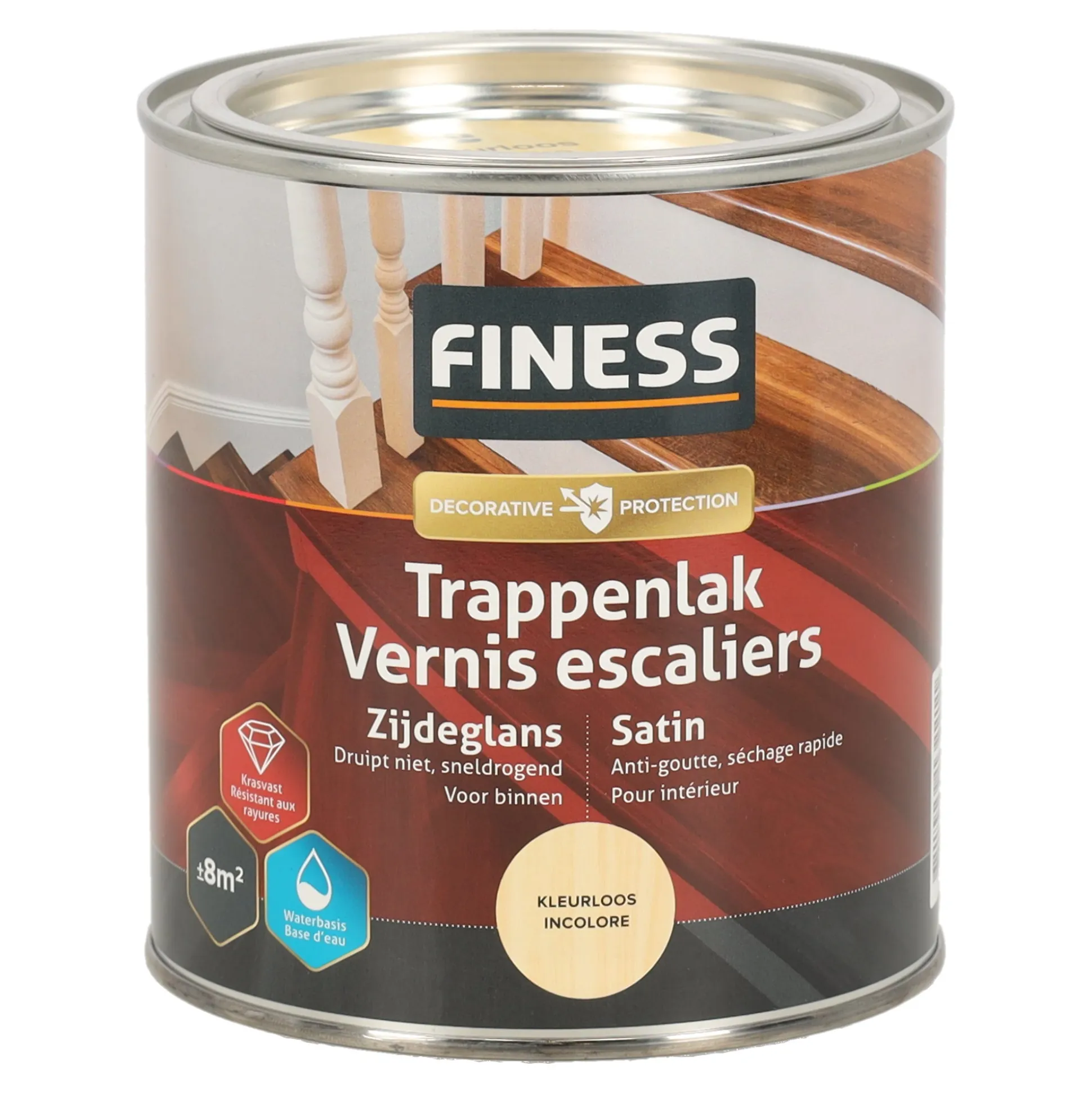 Trappenlak kleurloos 750ml Finess