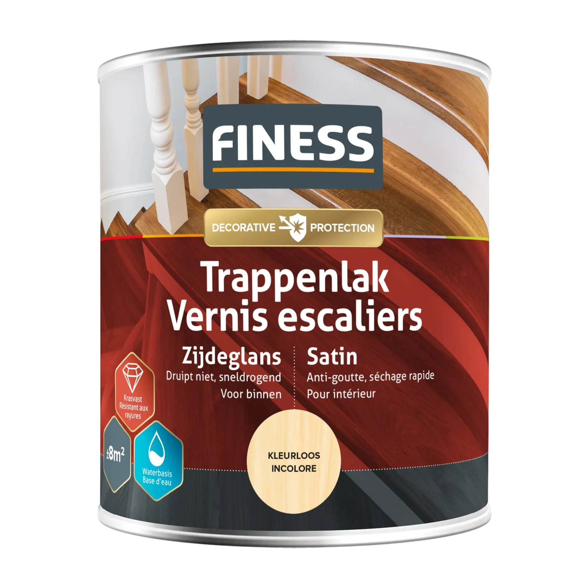 Trappenlak kleurloos 750ml Finess