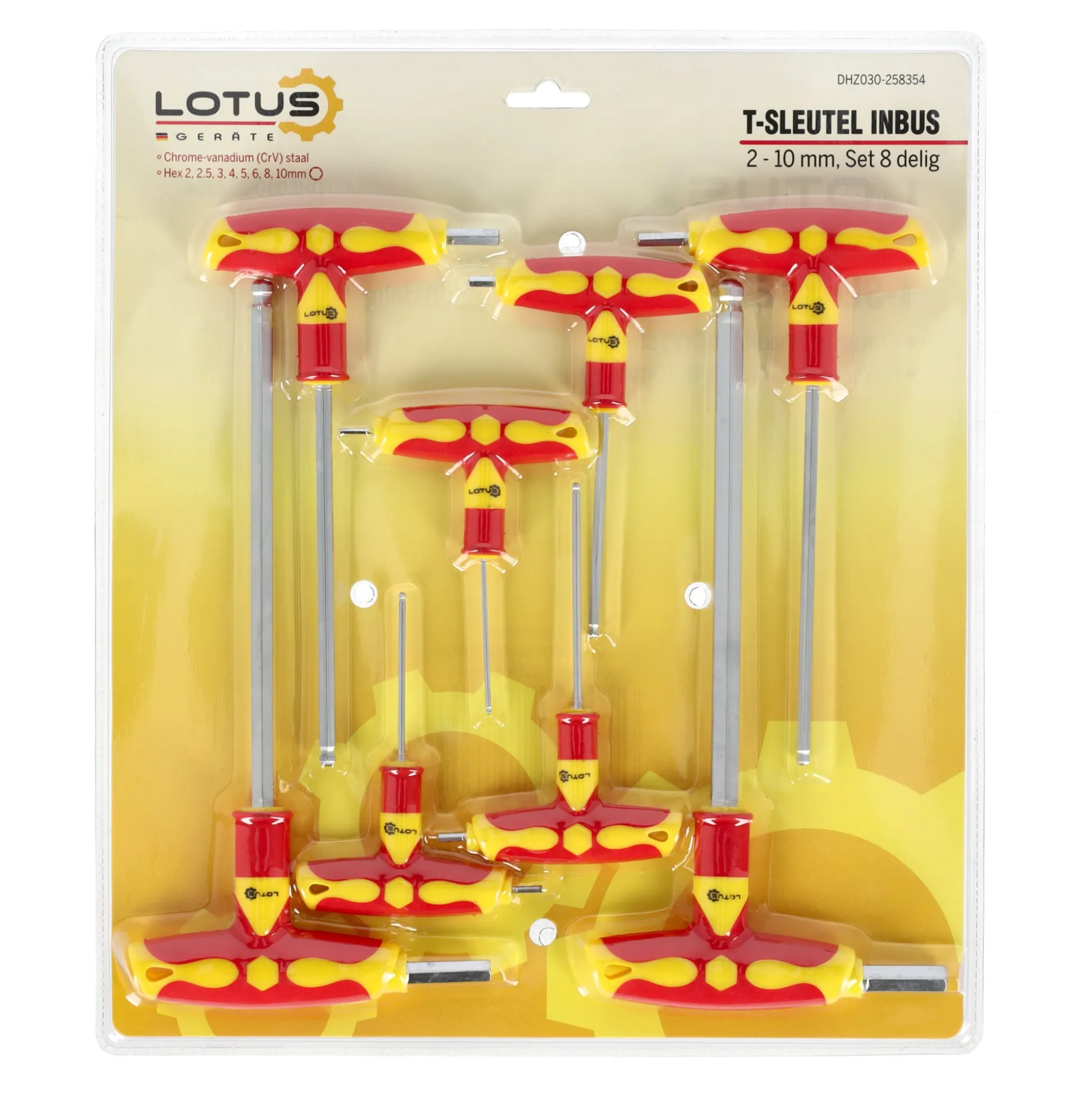 T-sleutel inbus set 8-delig Lotus