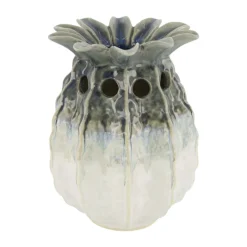 Vaas ananas keramiek grijs 19 x 19 x 25 cm