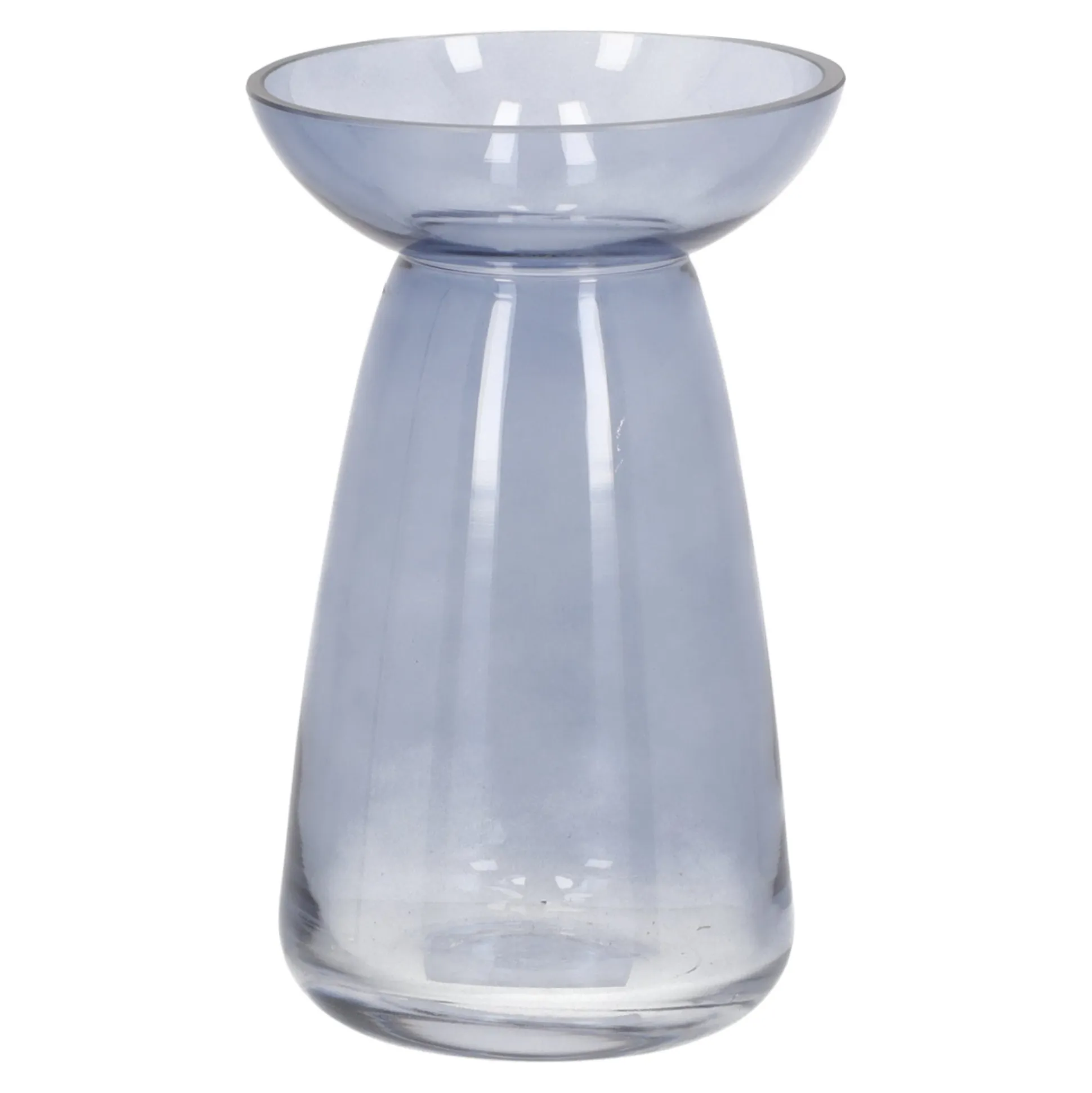 Vaas glas 18 cm blauw