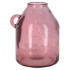 Vaas glas 21 x 25 cm roze