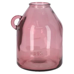 Vaas glas 21 x 25 cm roze